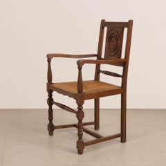 Französischer Stuhl aus Holz und gewebtem Holz von Charles Dudouyt