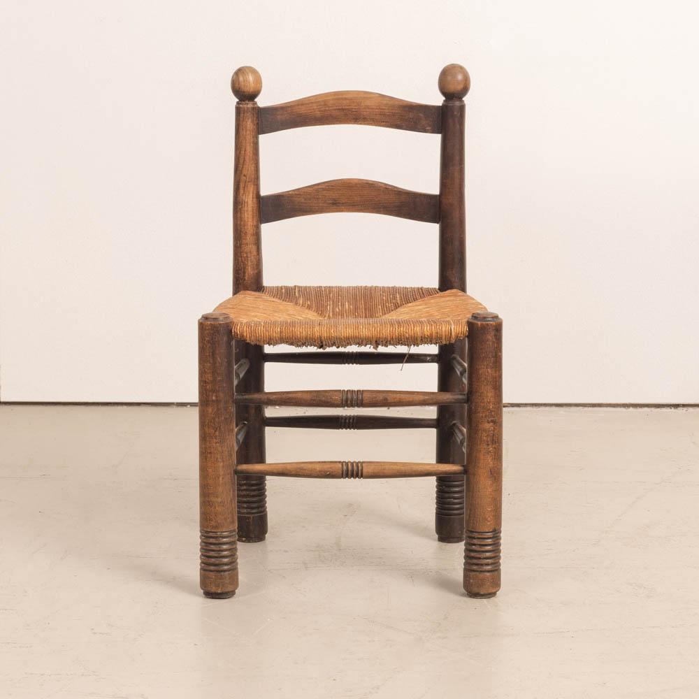 French Wood and Woven Chair by Charles Dudouyt In Good Condition For Sale In Los Angeles, CA
