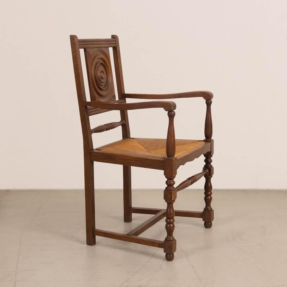 XX secolo Sedia francese in Wood e tessuto di Charles Dudouyt in vendita