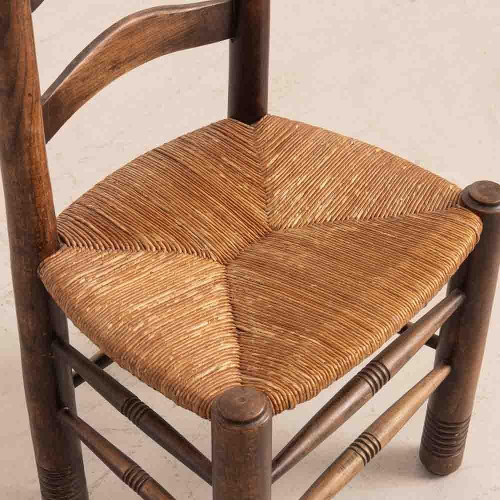 French Wood and Woven Chair by Charles Dudouyt For Sale 1