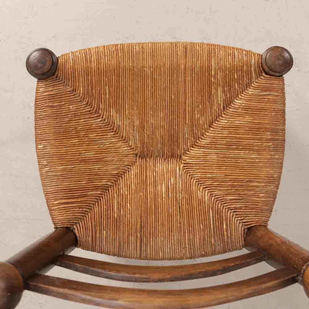 French Wood and Woven Chair by Charles Dudouyt For Sale 2