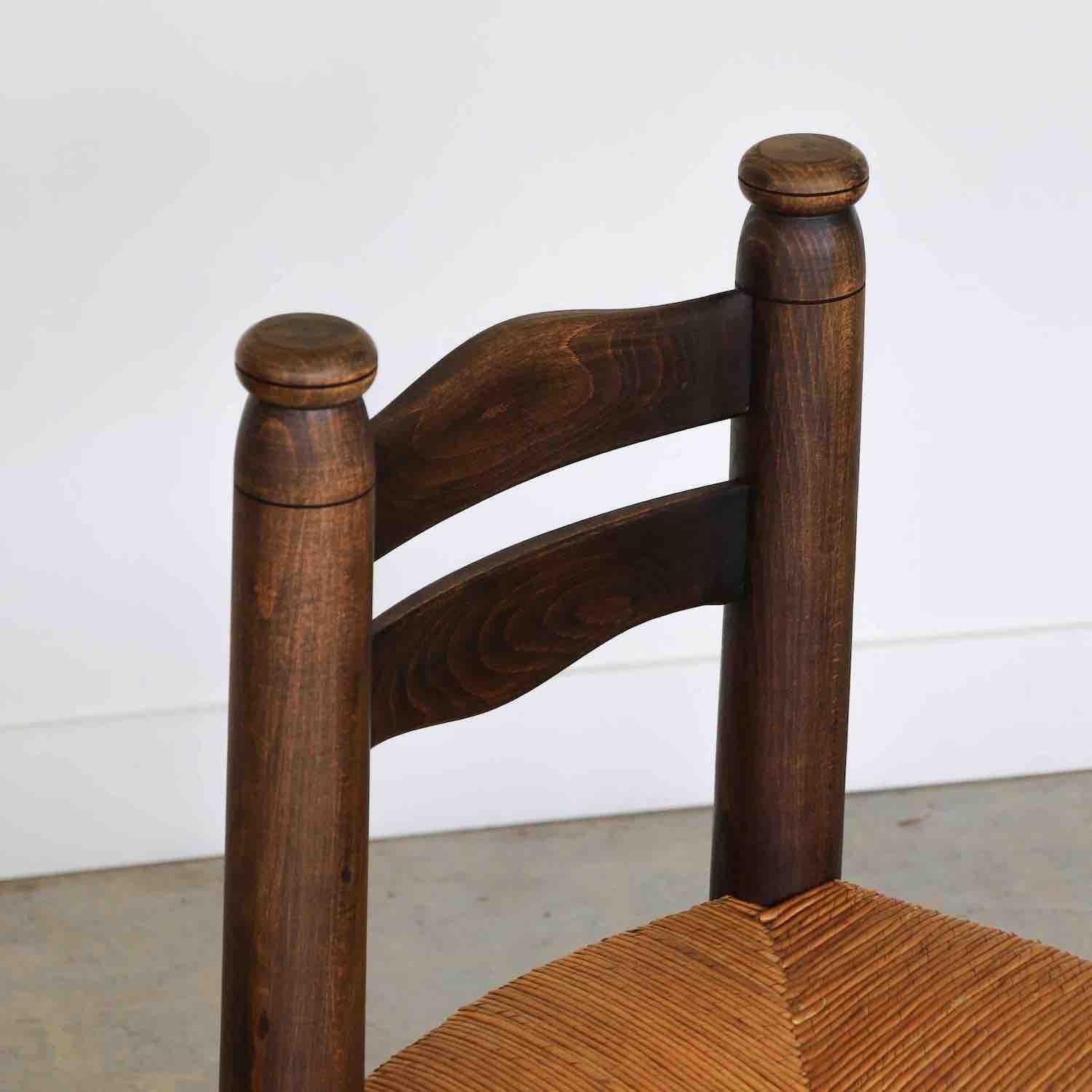 Französischer Stuhl aus Holz und gewebtem Holz von Charles Dudouyt im Angebot 4
