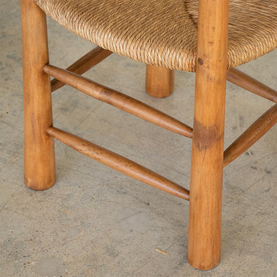 French Wood and Woven Chair in the Style of Charlotte Perriand 4