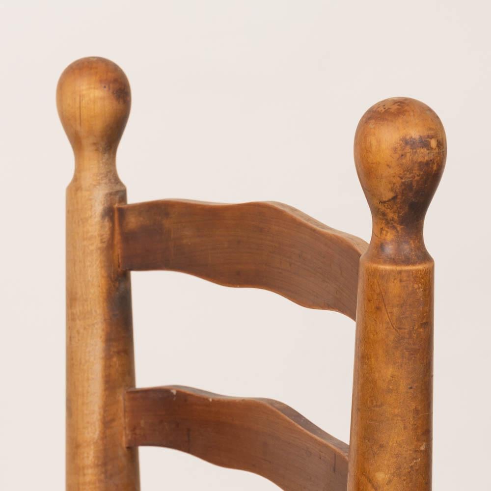Juego de 6 sillas francesas de madera y tejido de Charles Dudouyt en venta 5