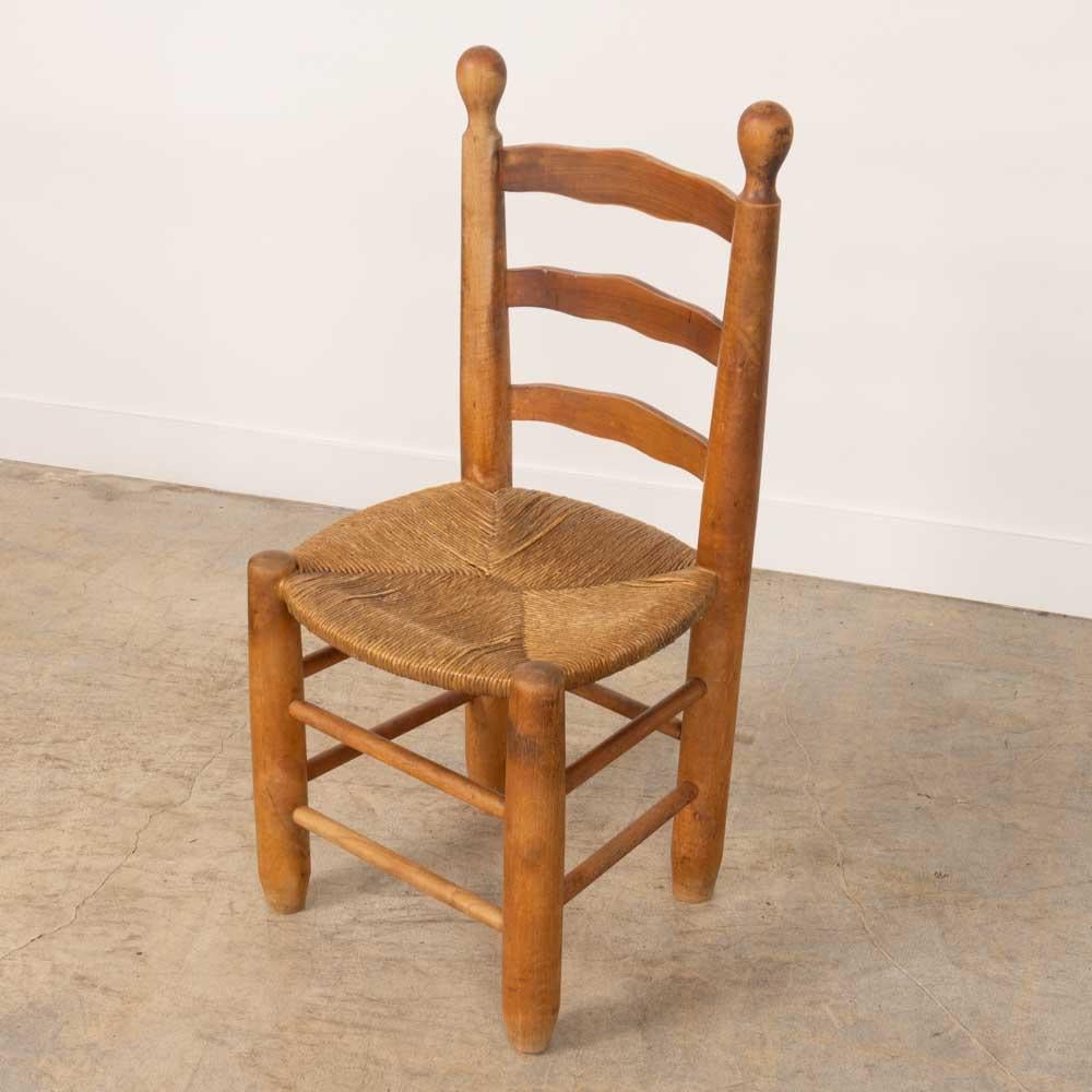Juego de 6 sillas francesas de madera y tejido de Charles Dudouyt en venta 3