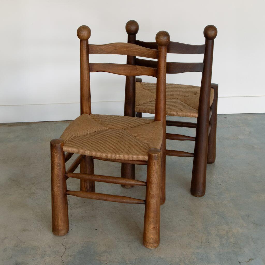 French Wood and Woven Chairs by Charles Dudouyt, Set of 8 5