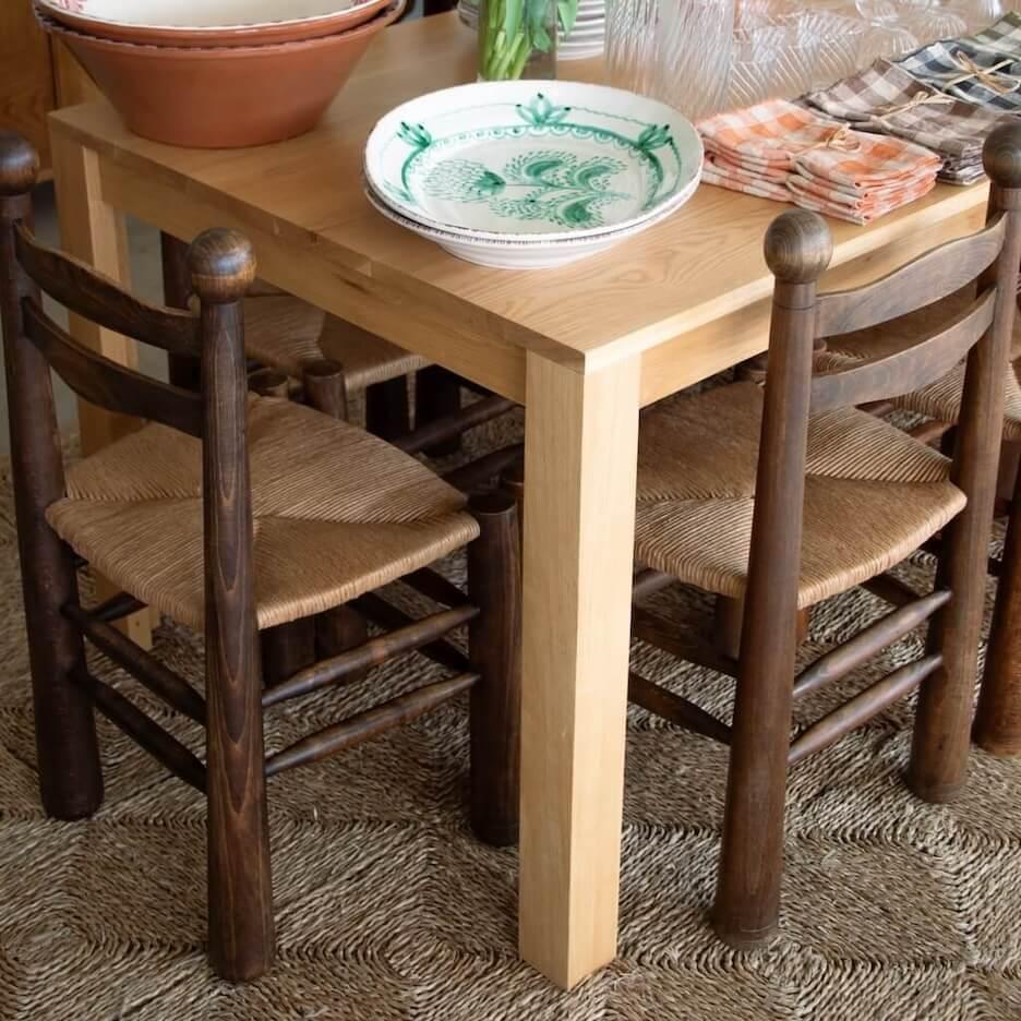 French Wood and Woven Chairs by Charles Dudouyt, Set of 8 In Good Condition In Los Angeles, CA