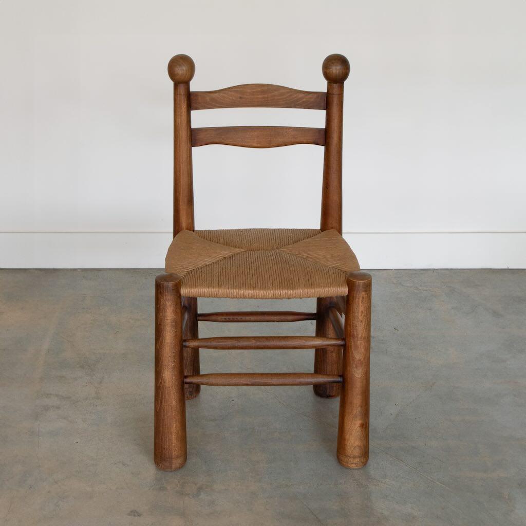 20th Century French Wood and Woven Chairs by Charles Dudouyt, Set of 8