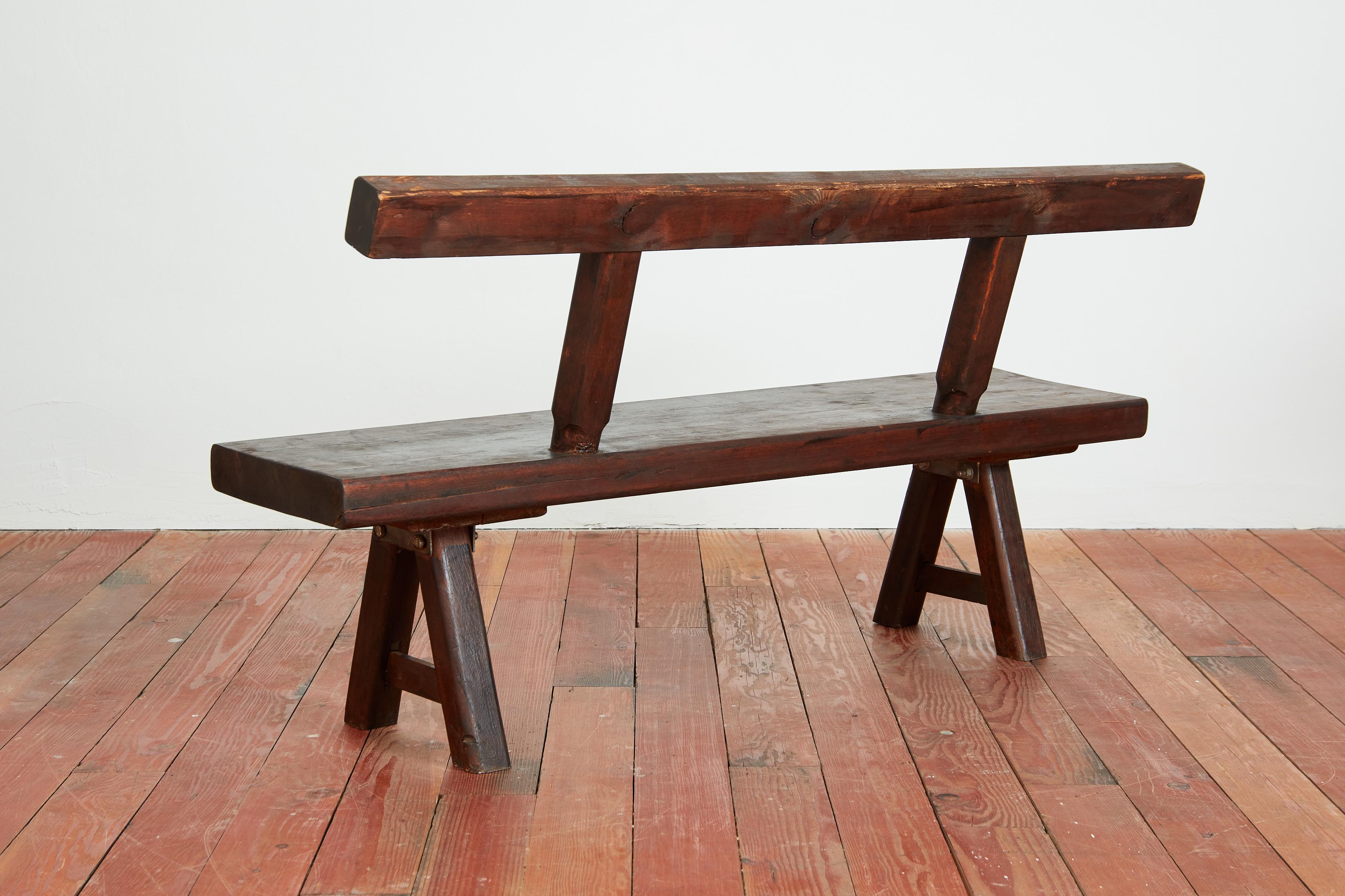 Mid-20th Century French Wood Benches  For Sale