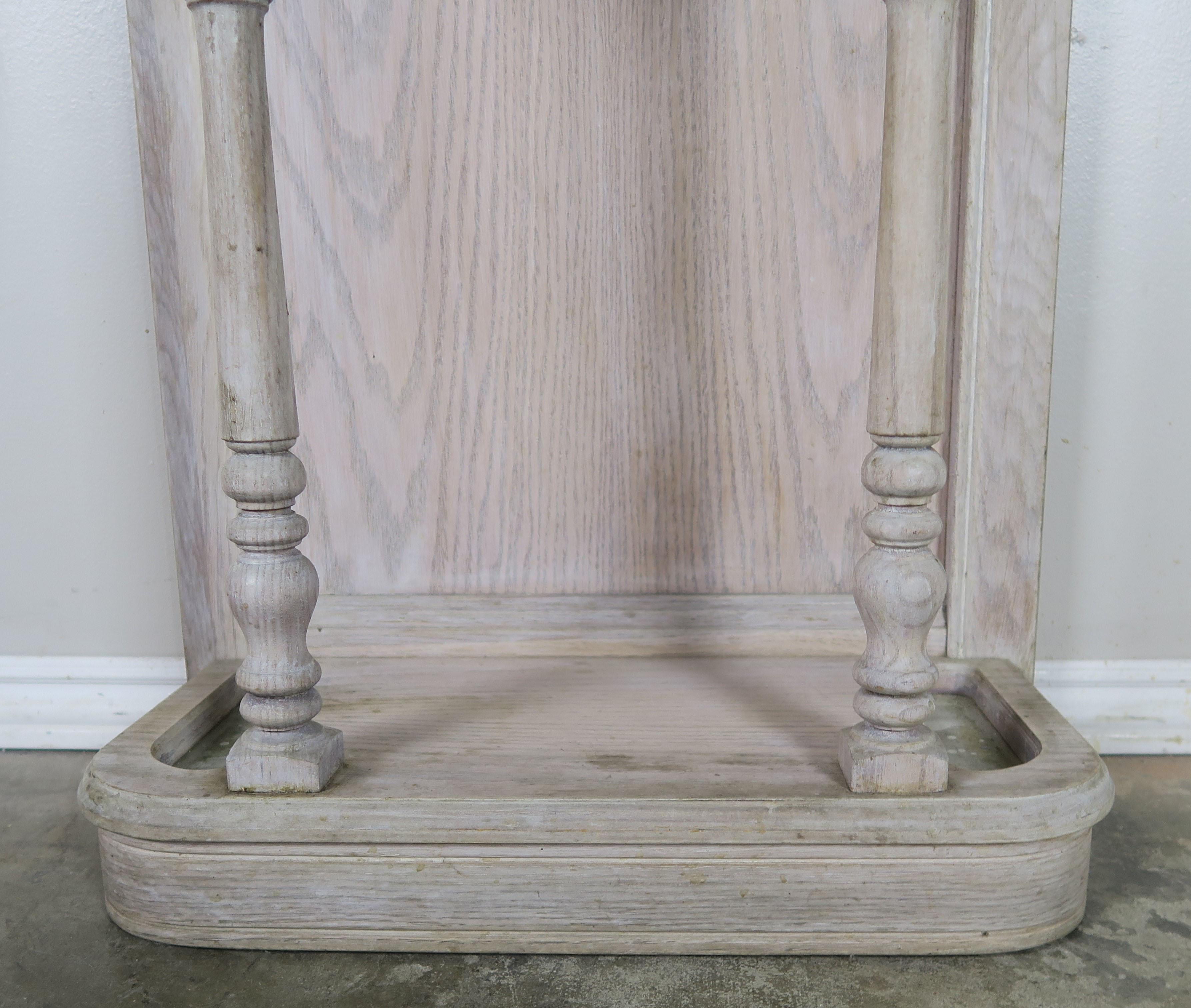 French Wood and Brass Coat Rack or Umbrella Stand In Distressed Condition In Los Angeles, CA