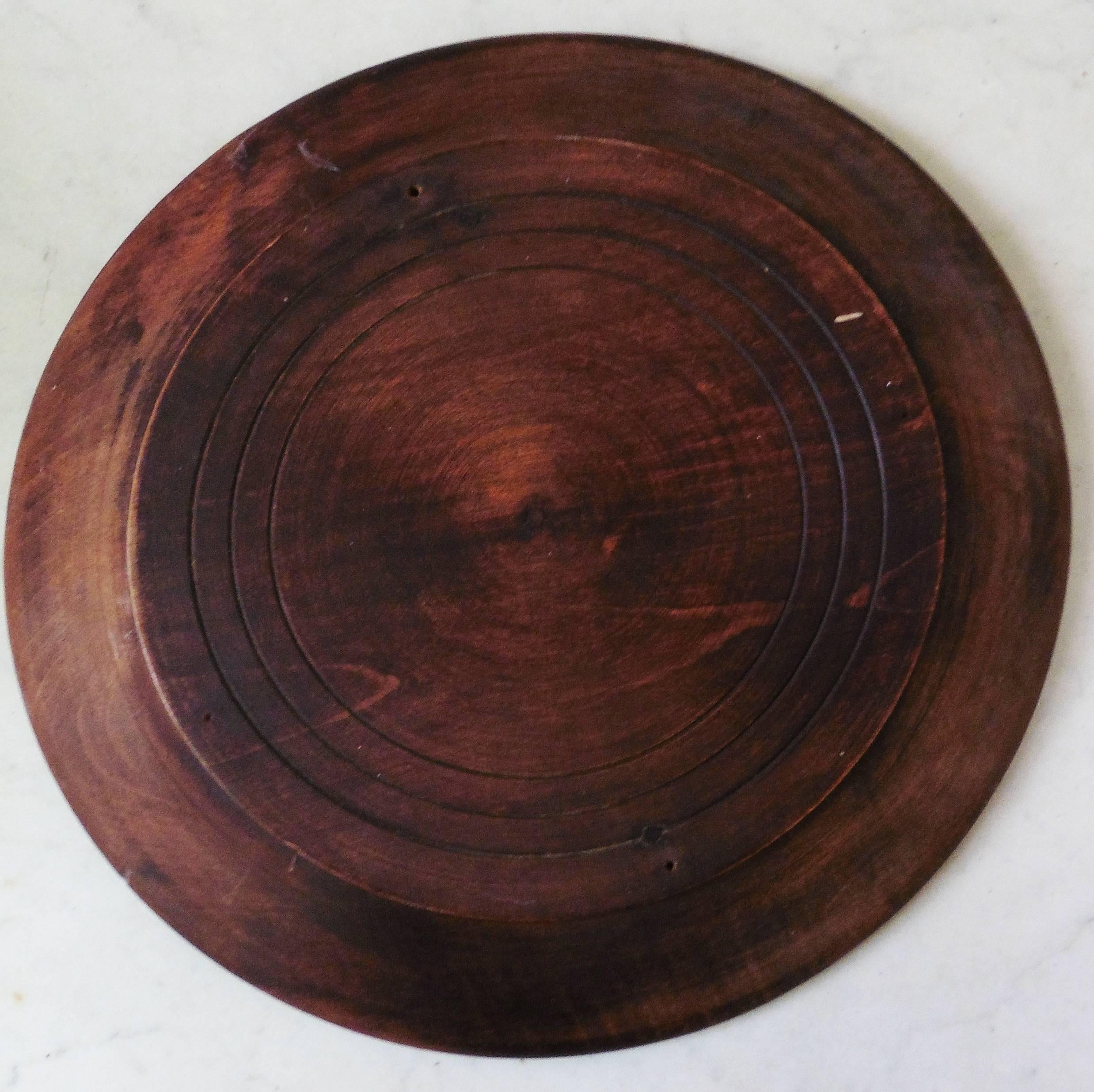 Rustic French wood bread platter, circa 1950 