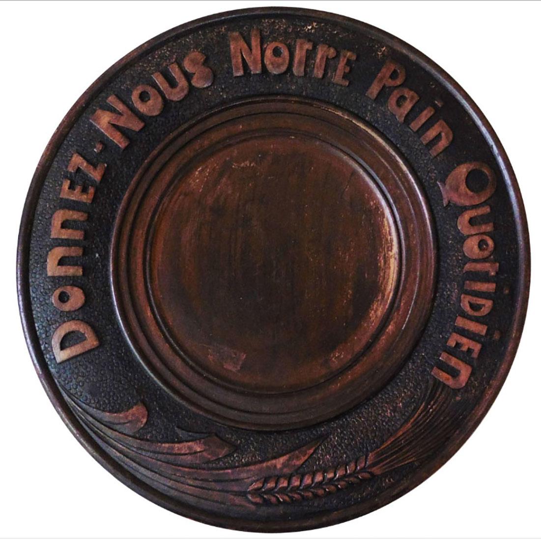 Französischer Brotteller aus Holz, um 1950 im Angebot 2