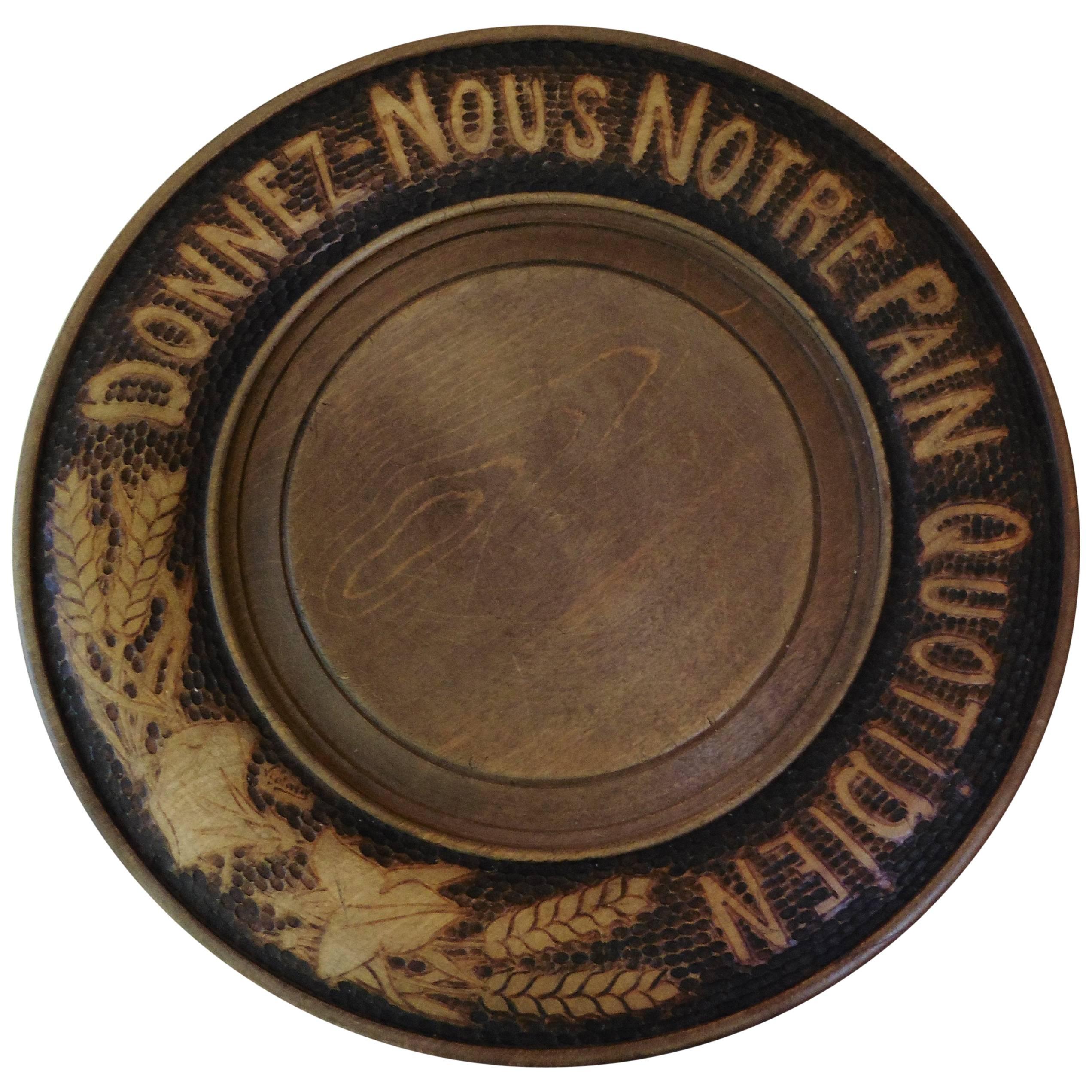 Plat à pain en bois français, datant d'environ 1950