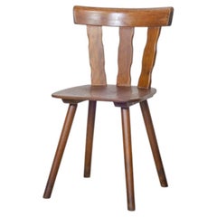 French Wood Brutalist Chair
