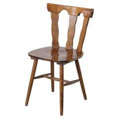 French Wood Brutalist Chair