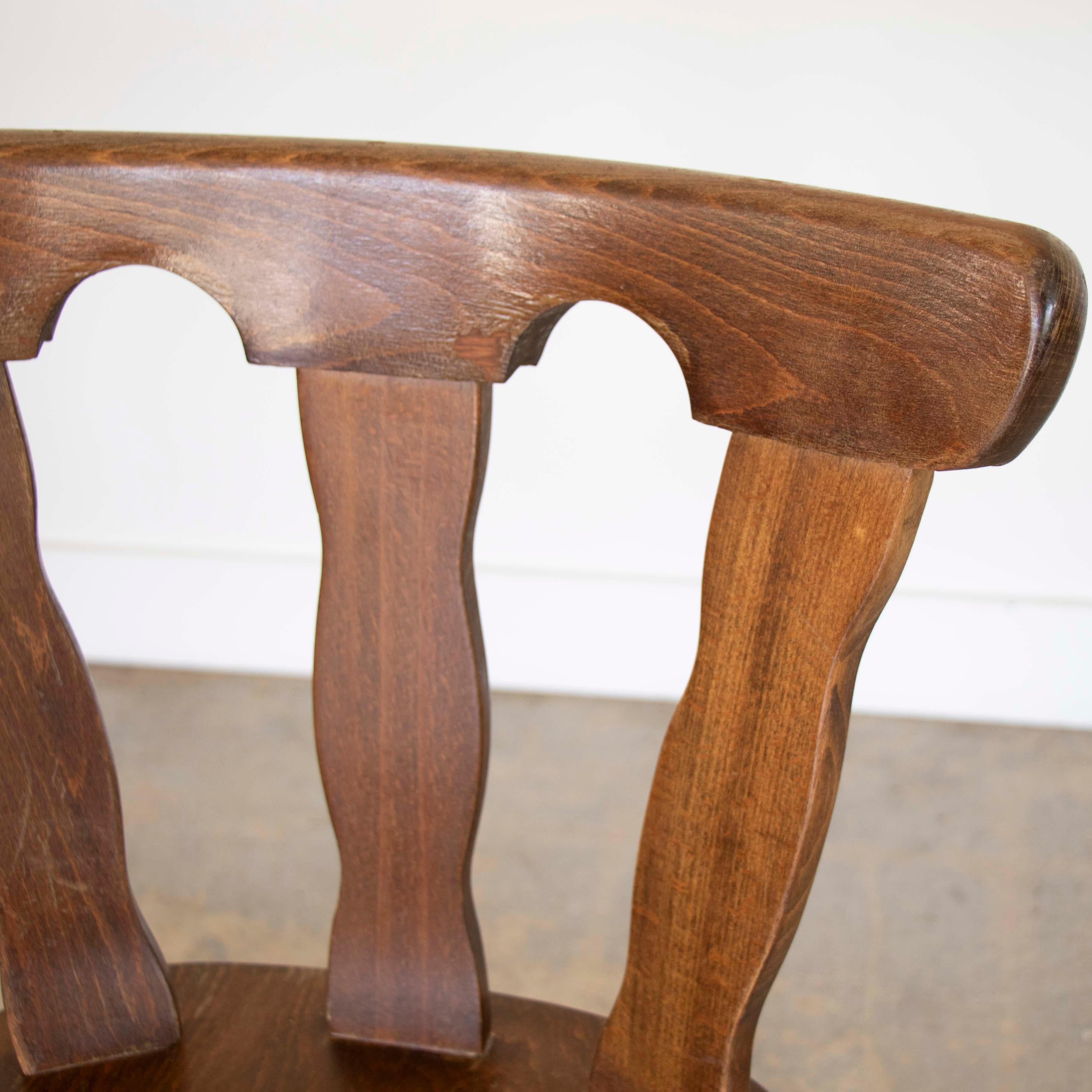 French Wood Brutalist Chairs 8