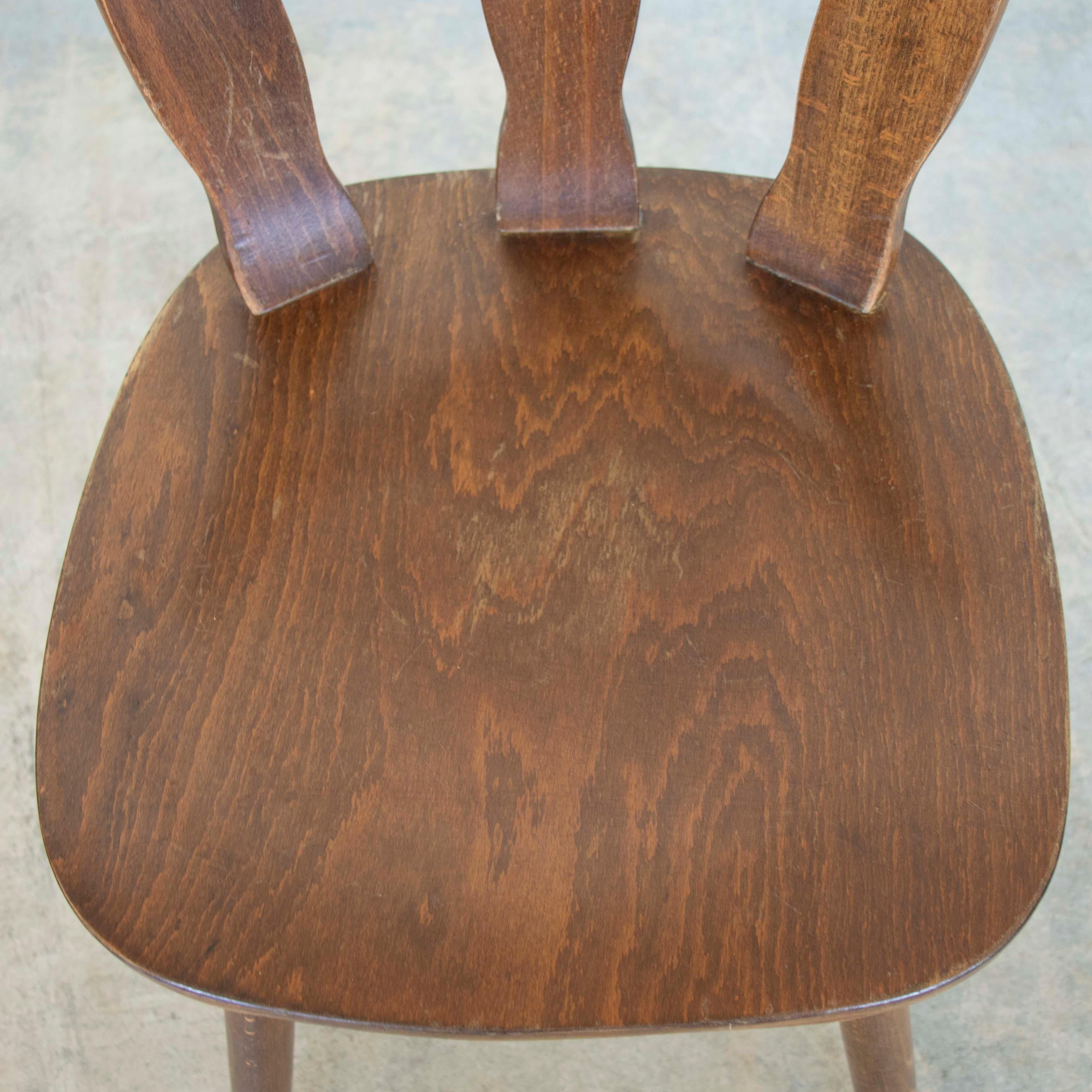 French Wood Brutalist Chairs 9