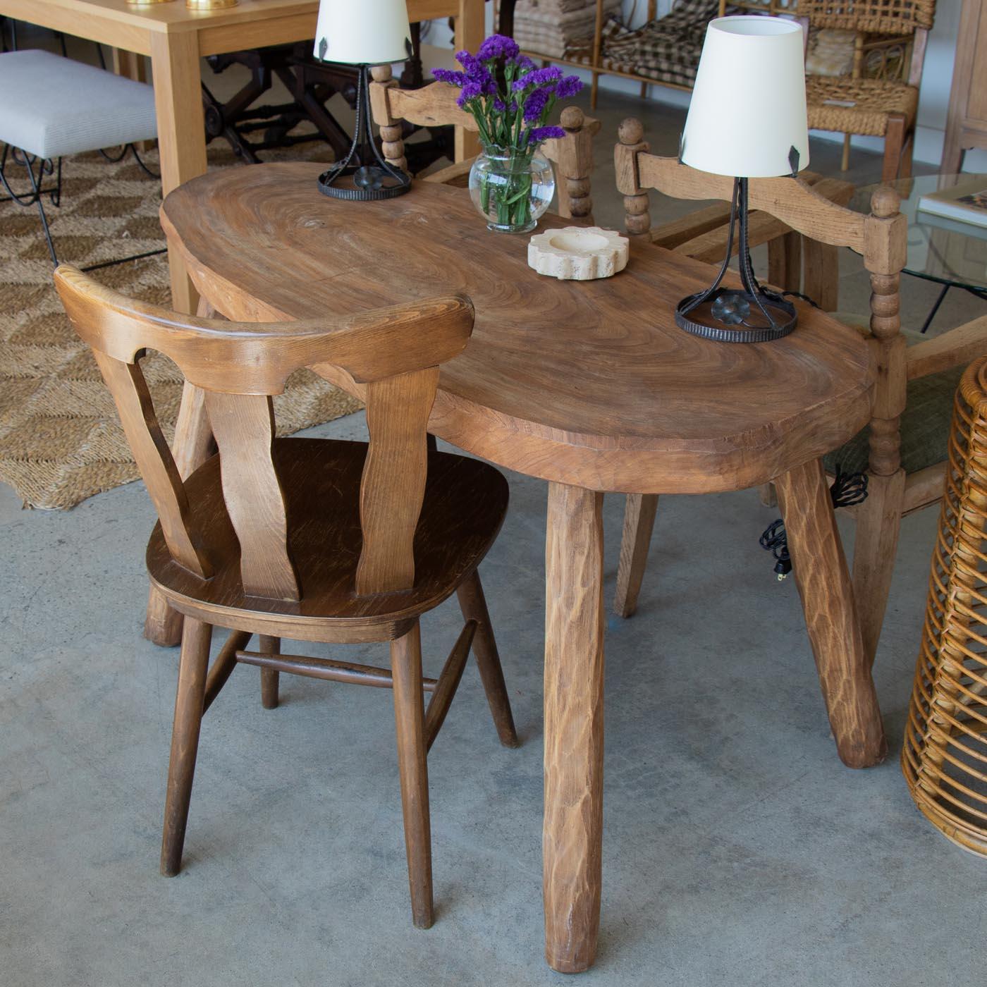 French Wood Brutalist Chairs In Good Condition In Los Angeles, CA