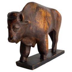 Französische Wood Buffalo Statuette um 1940