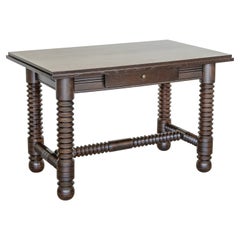 French Wood Desk by Charles Dudouyt