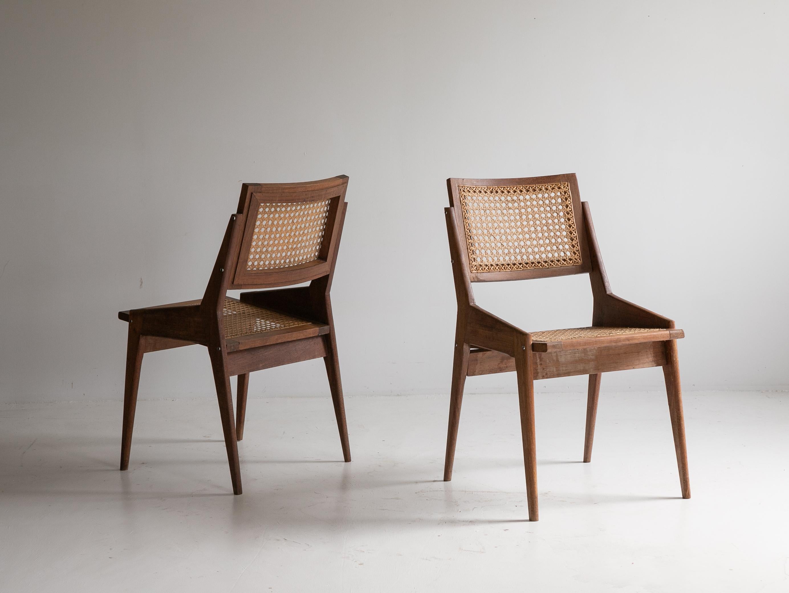 Mid-Century Modern French wood Dining Chair For Sale