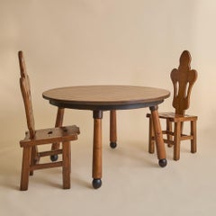 Table de salle à manger en Wood One à la manière de Georges Robert, années 1960