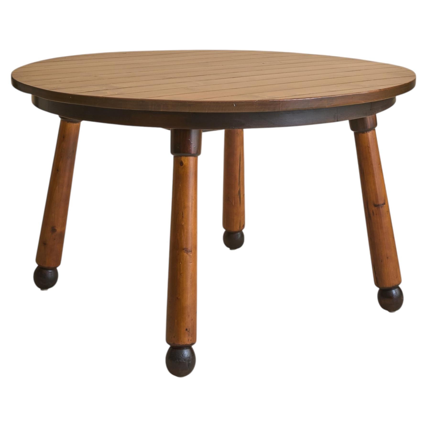 French Wood Dining Table in the manner of Georges Robert, 1960s