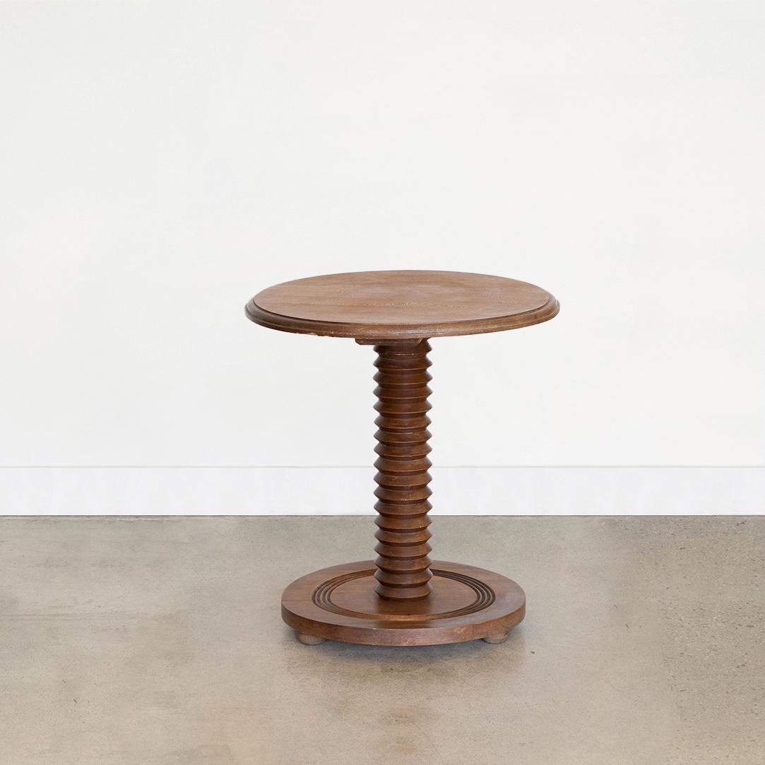 Français Guéridon en bois français dans le style de Charles Dudouyt