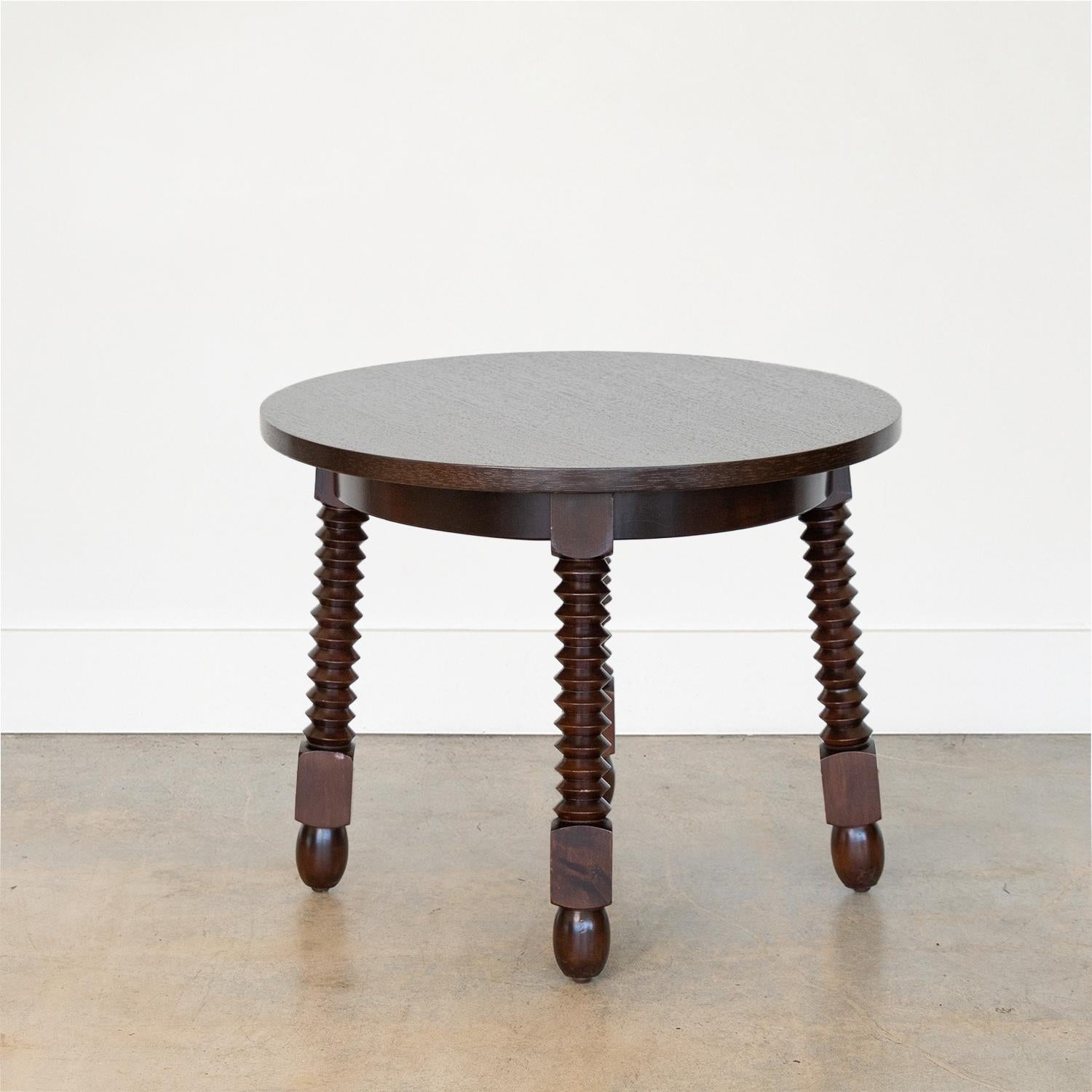 French Wood Gueridon Table in the Style of Charles Dudouyt In Good Condition For Sale In Los Angeles, CA