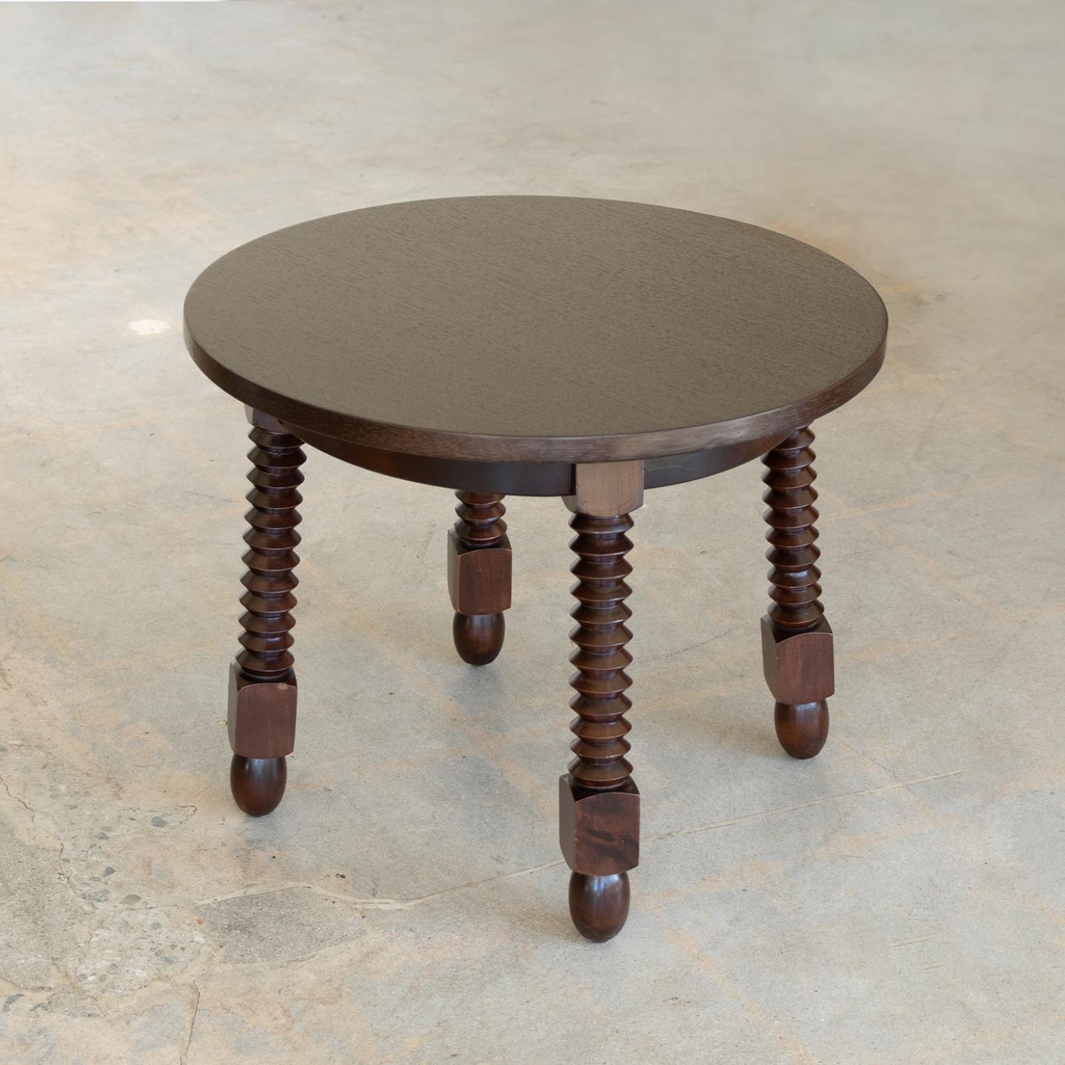 Oak French Wood Gueridon Table in the Style of Charles Dudouyt For Sale