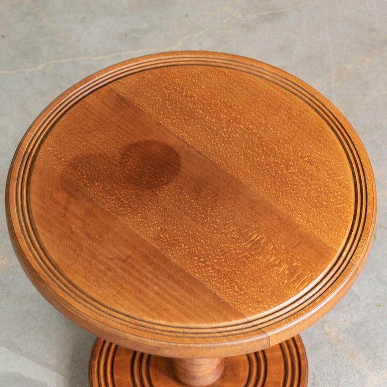 French Wood Gueridon Table in the Style of Charles Dudouyt For Sale at