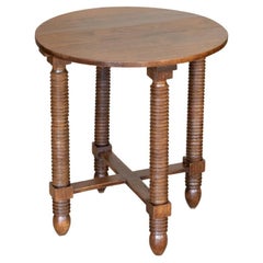 French Wood Gueridon Table in the Style of Charles Dudouyt