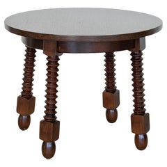 French Wood Gueridon Table in the Style of Charles Dudouyt