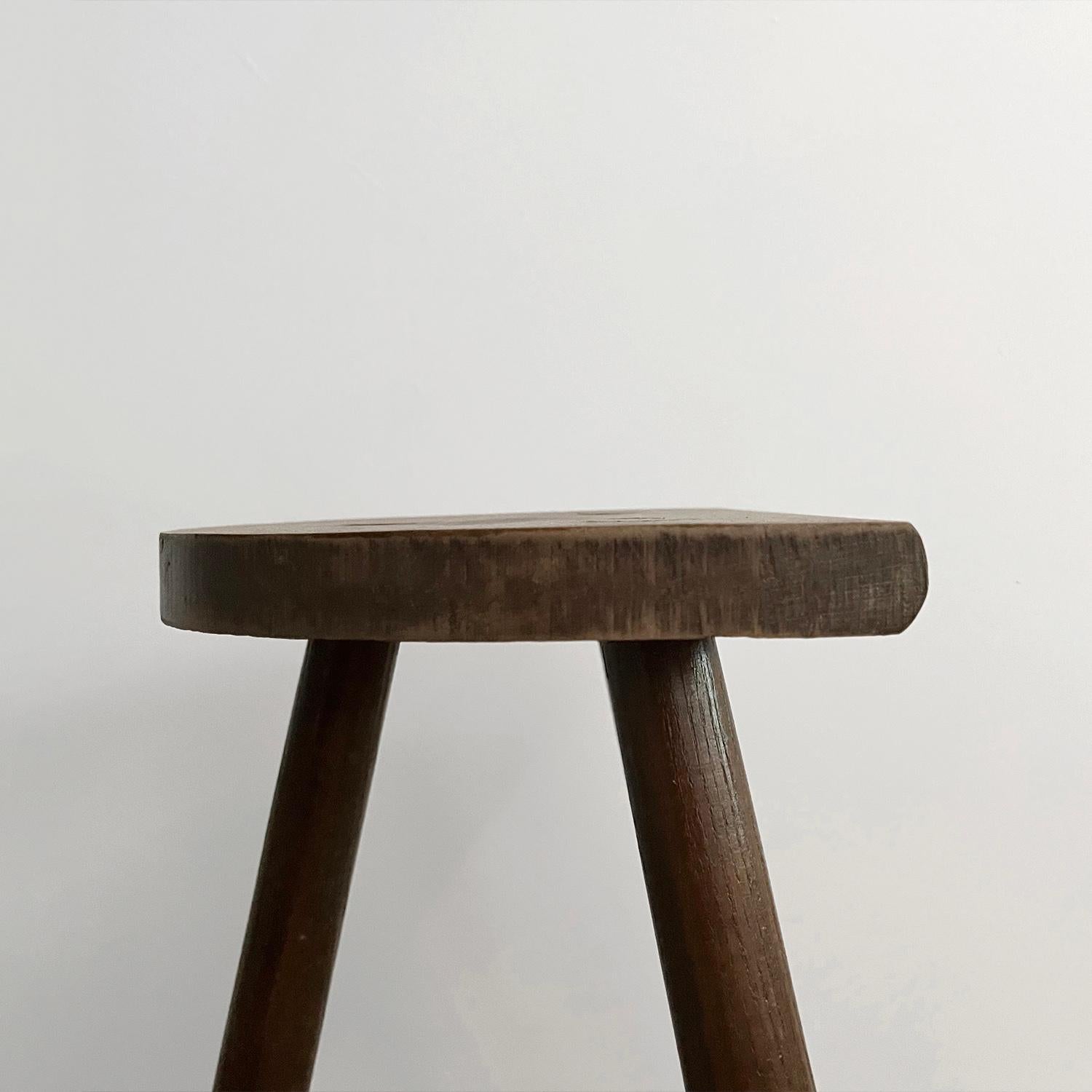 French Wood Half Moon Tripod Stool For Sale 7