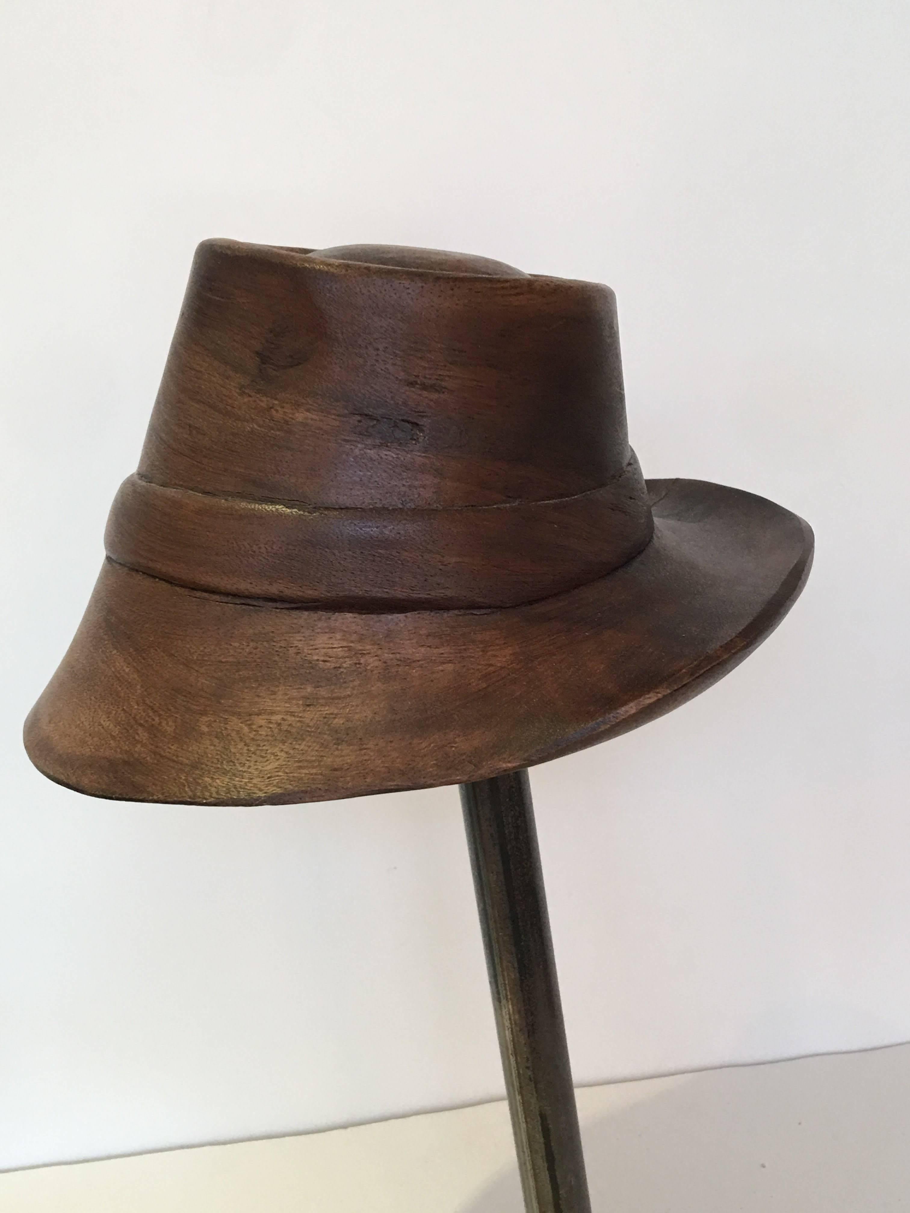 Mid-20th Century French Wood Hat Mold