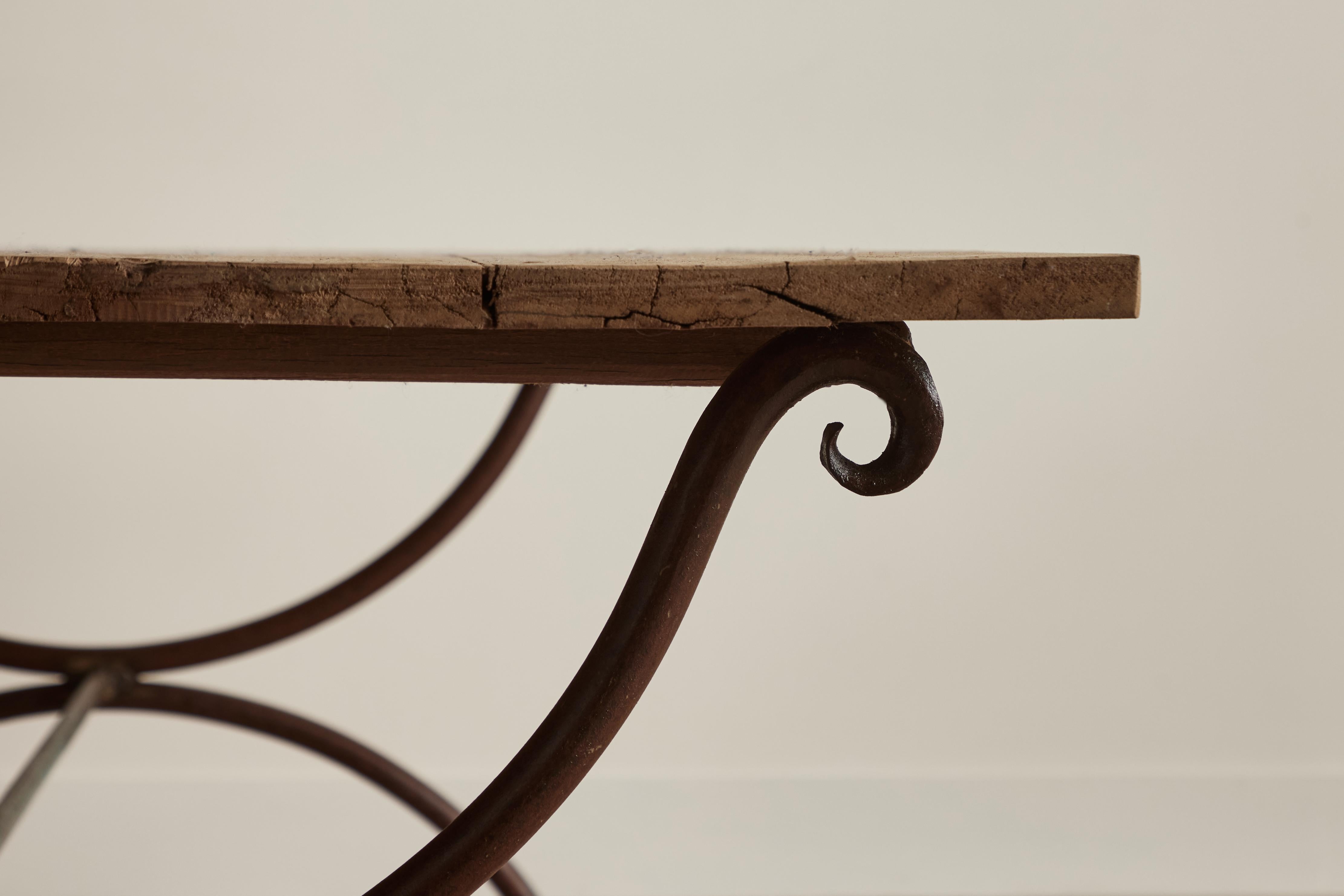 French Wood and Iron Table For Sale at 1stDibs