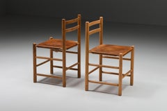 Cognac Mid-Century Dining Chairs, France, 1950s
