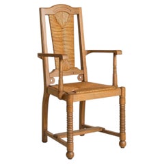 French Wood + Rush Armchair in Style of Francis Jourdain, 1950s - 2 Available