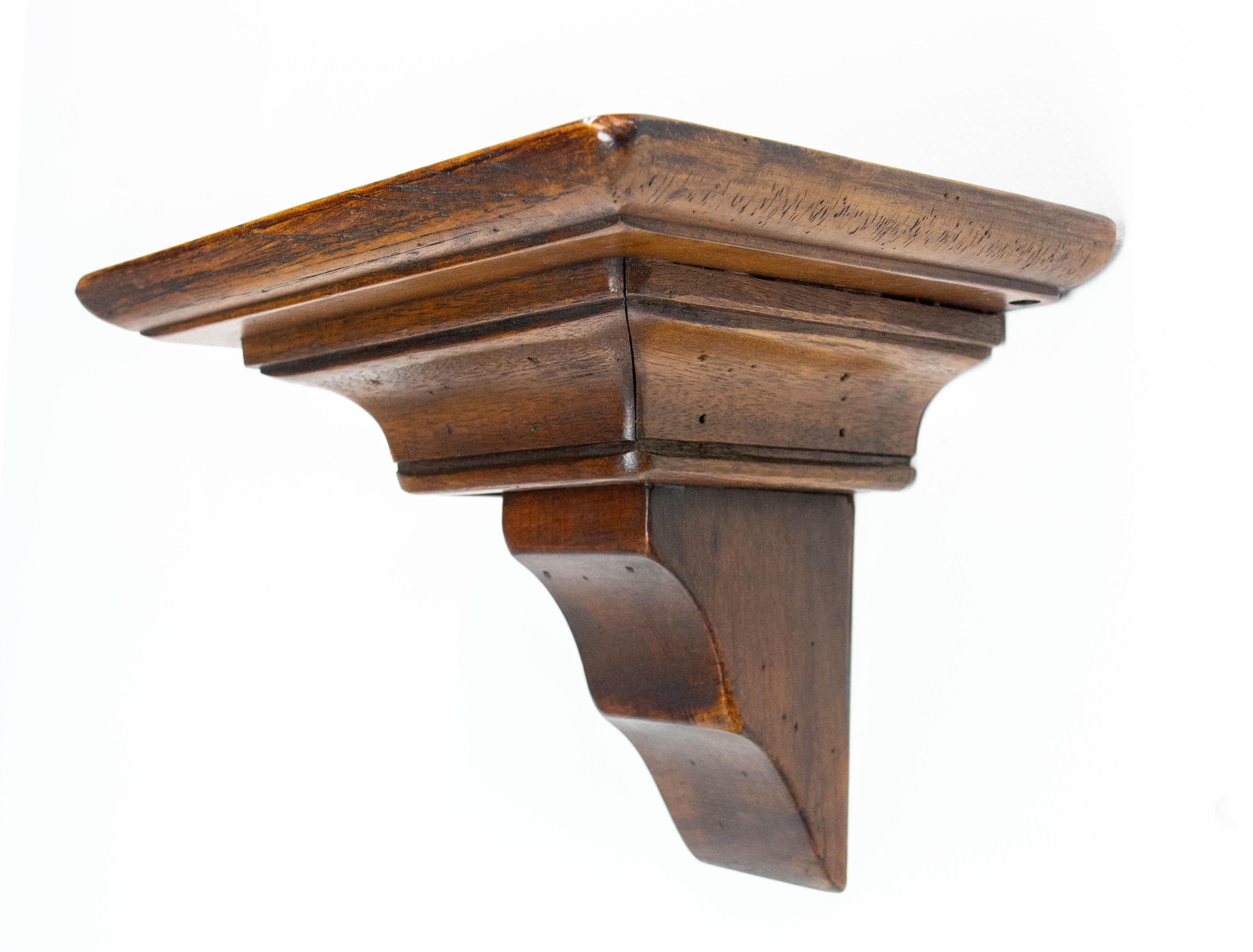 French Wood Sellette Console Pedestal Shelf for Statuette or Lamp 20 Mid-Century For Sale 2
