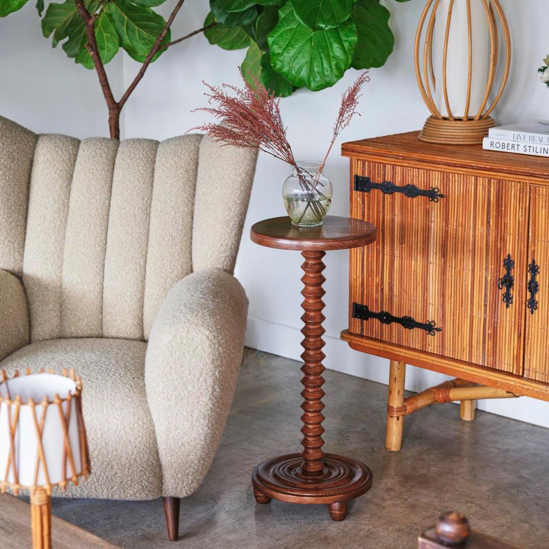 French Wood Side Table by Charles Dudouyt In Good Condition In Los Angeles, CA