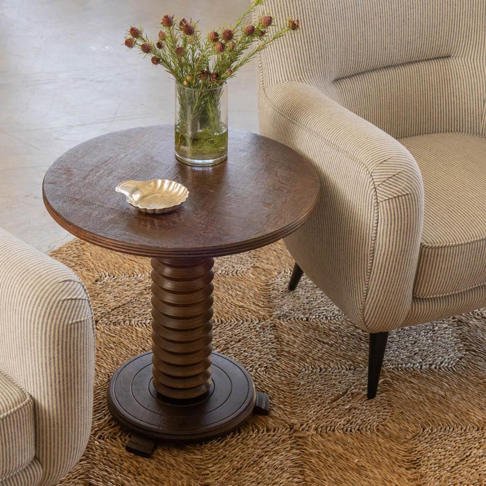 French Wood Side Table by Charles Dudouyt In Good Condition In Los Angeles, CA
