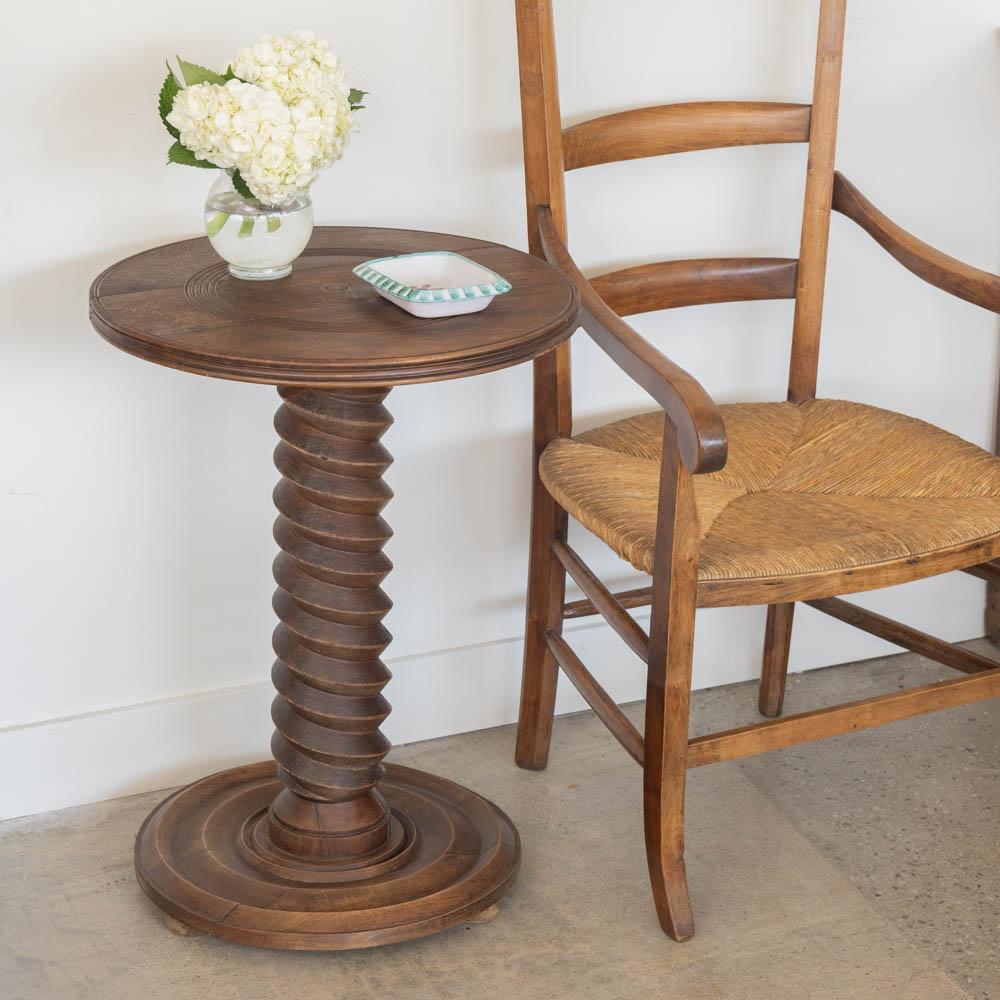 French Wood Side Table by Charles Dudouyt In Good Condition For Sale In Los Angeles, CA