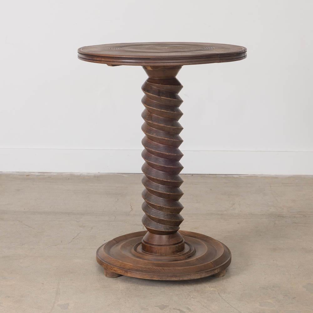 20th Century French Wood Side Table by Charles Dudouyt For Sale