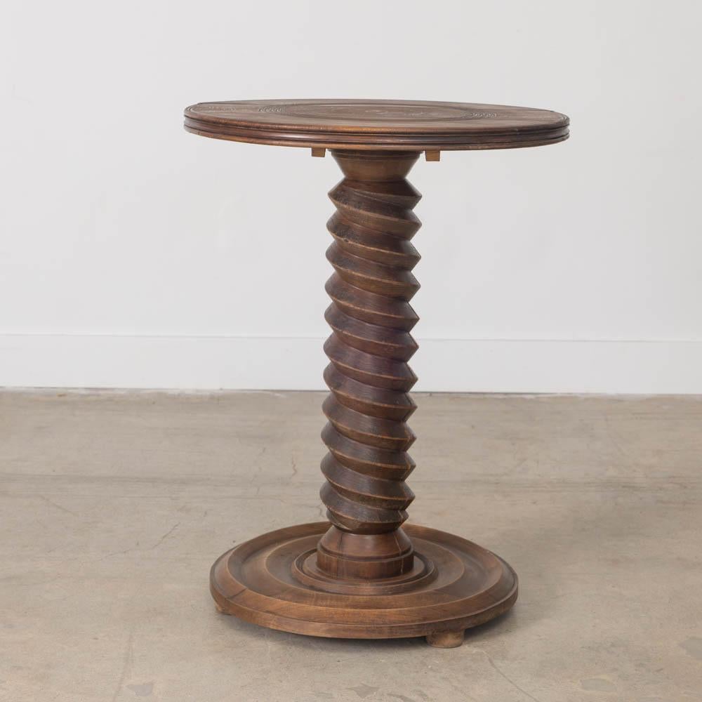 French Wood Side Table by Charles Dudouyt For Sale 1