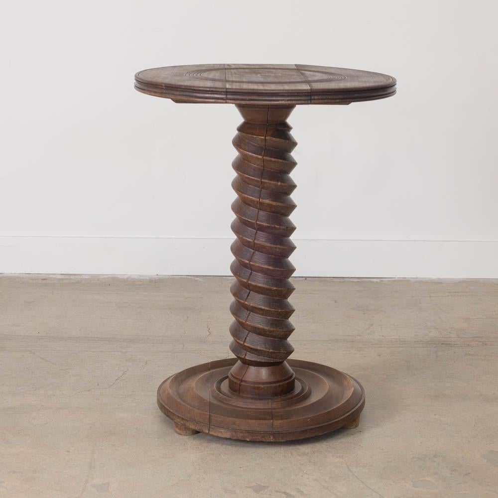 French Wood Side Table by Charles Dudouyt For Sale 2