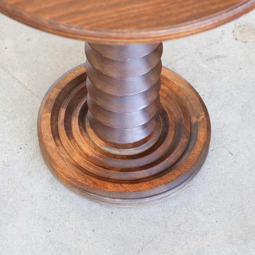 French Wood Side Table by Charles Dudouyt 3