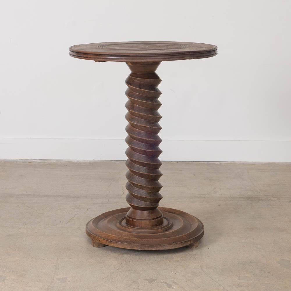French Wood Side Table by Charles Dudouyt For Sale 3