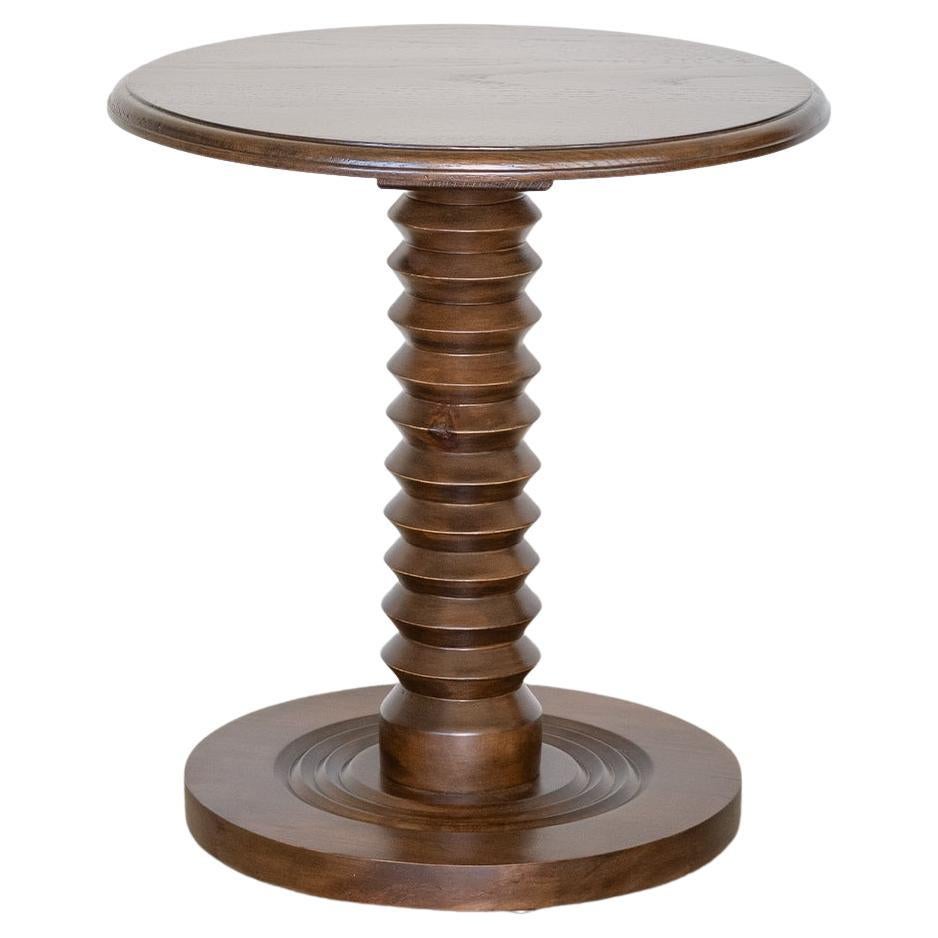 French Wood Side Table by Charles Dudouyt