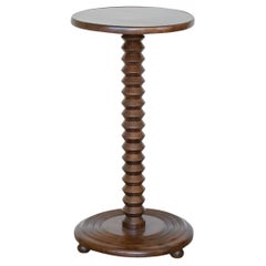 French Wood Side Table by Charles Dudouyt