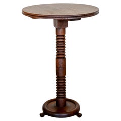 French Wood Side Table by Charles Dudouyt